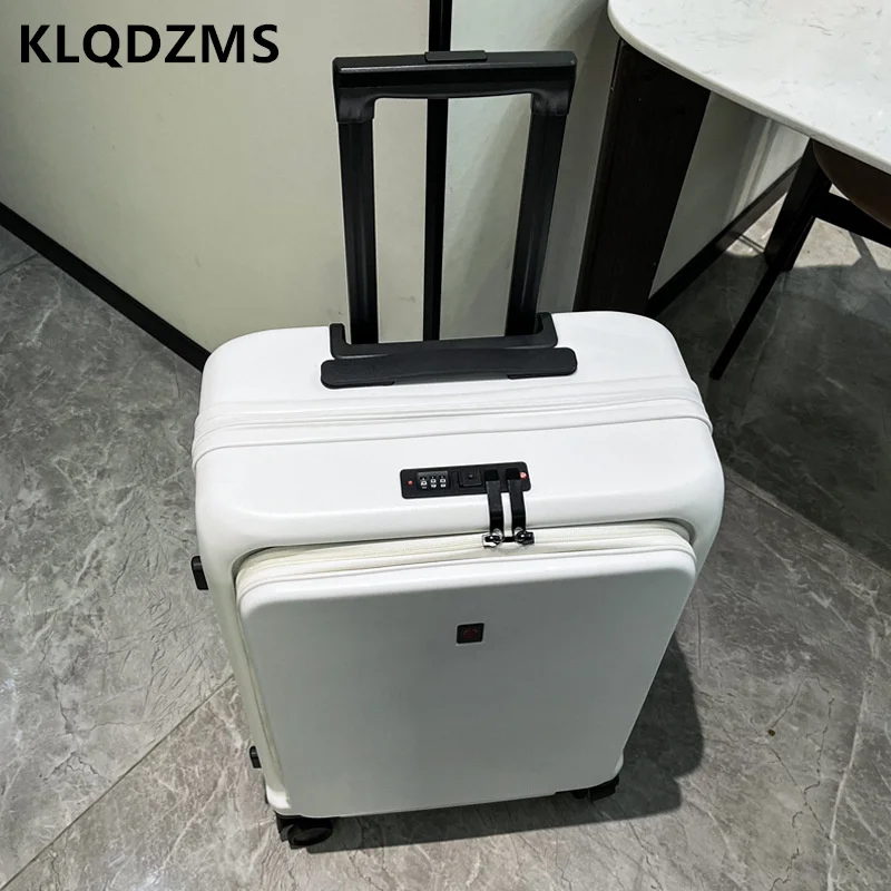 Imagem -04 - Klqdzms-bagagem de Negócios Multifuncional Abertura Usb Carregamento Lever Travel Box Universal Roda Embarque Mala 20 24