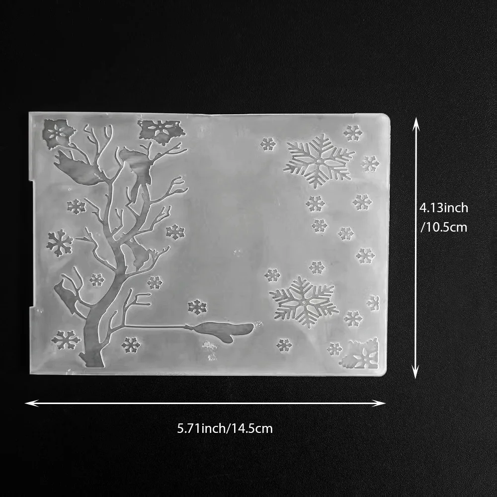Snowflakes/Christmas/Birthday Wishes Plastic Embossing Template Folders for Card Making Photo Album DIY Scrapbooking view 3