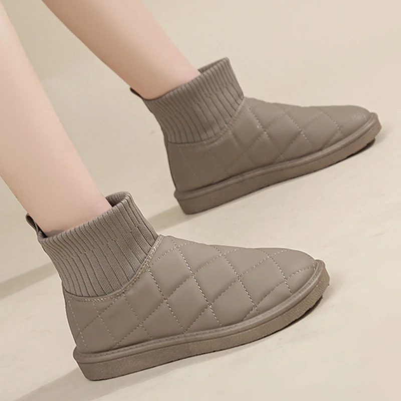 2022 베어 부츠, 여성용 두꺼운 바닥, 미끄럼 방지 가벼운 스노우 부츠, 패션 피트 세트, 여성용 가을 겨울 따뜻한 스노우 부츠