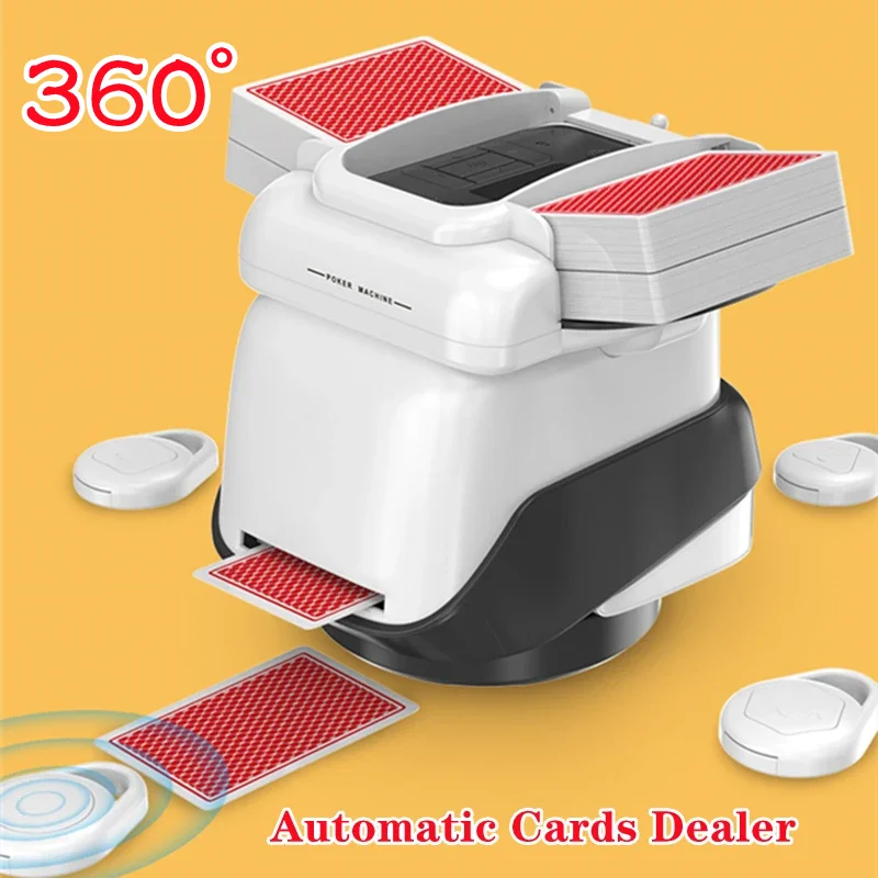 360° Rotating Automatic Cards Dealer Rechargeable Cards Shuffler Shuffling Dealing Playing Card Distribution Machine Poker Devic