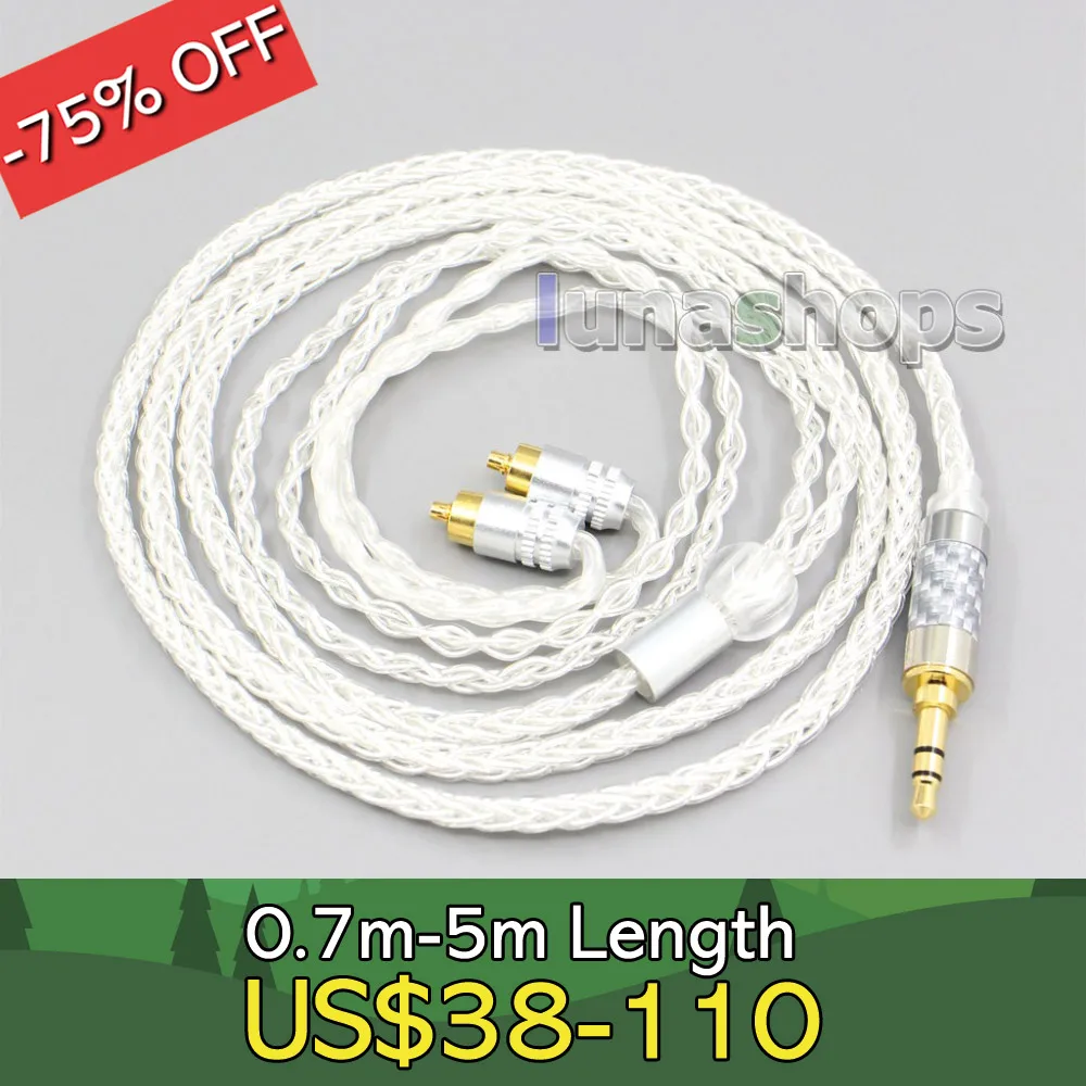 

3.5mm 2.5mm 4.4mm XLR 8 Core Silver Plated OCC Earphone Cable For Sony IER-M7 IER-M9 IER-Z1R LN006573