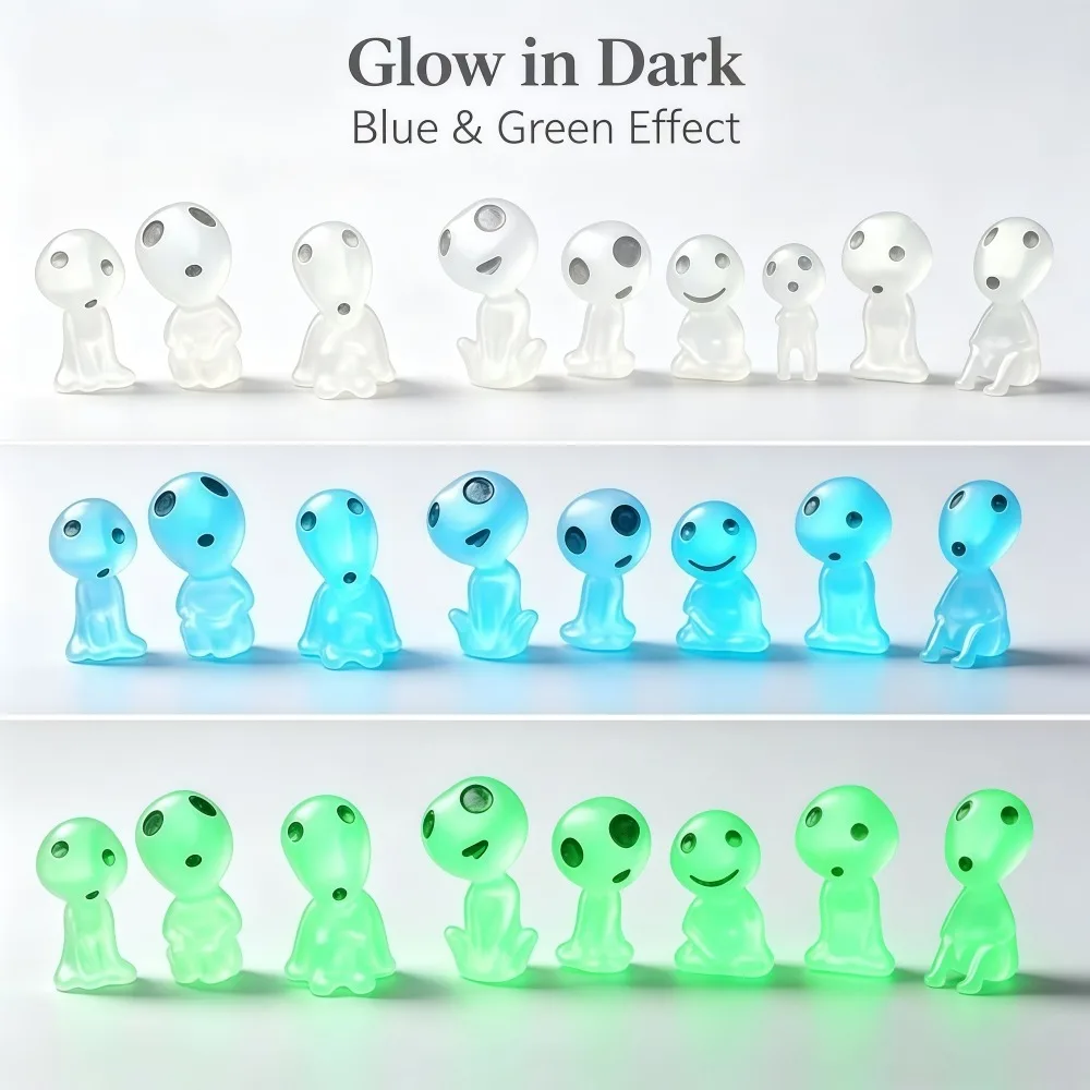 10-30Pcs Luminous Ghost Miniature Figurines Glow in Dark Tree Elves Micro Landscape Accessories Outdoor Fairy Garden Decoration