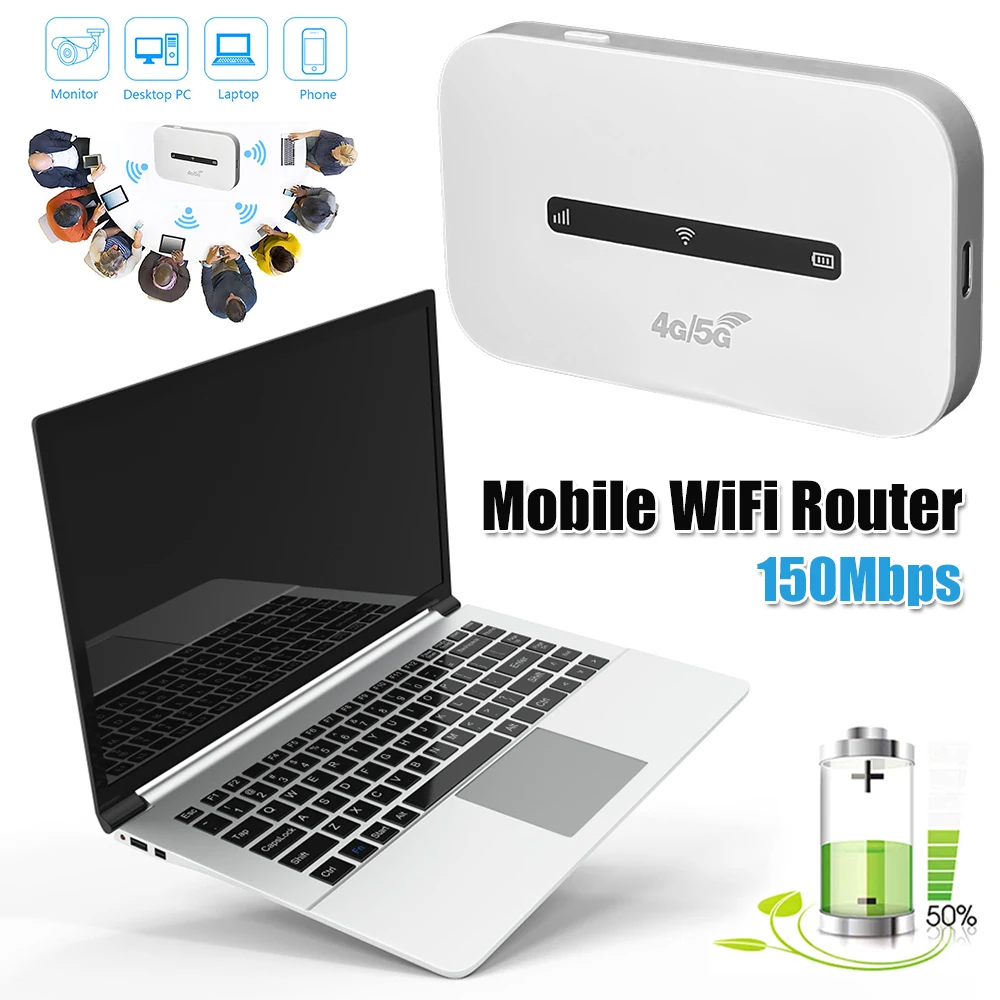 

Беспроводной интернет-маршрутизатор 4G LTE, 3000 мАч, 150 Мбит/с, карманная мобильная точка доступа, поддержка 8–10 пользователей со слотом для SIM-карты для путешествий в автомобиле