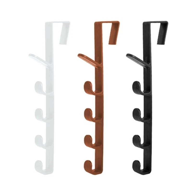 U1JB Strong adhesivo gancho plástico para bolsas pelaje toallas multipropósito extraíble 6 segmentos solución puerta