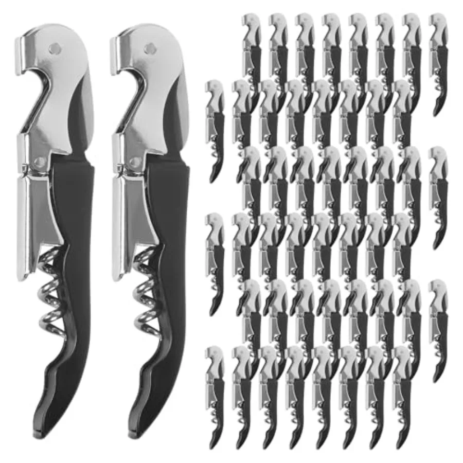 

Pack Black Wine Opener Bulk Waiter Corkscrew Wine Opener Upgraded Heavy Duty Wine Keys Double Hinged Wine Key for Serves Barten