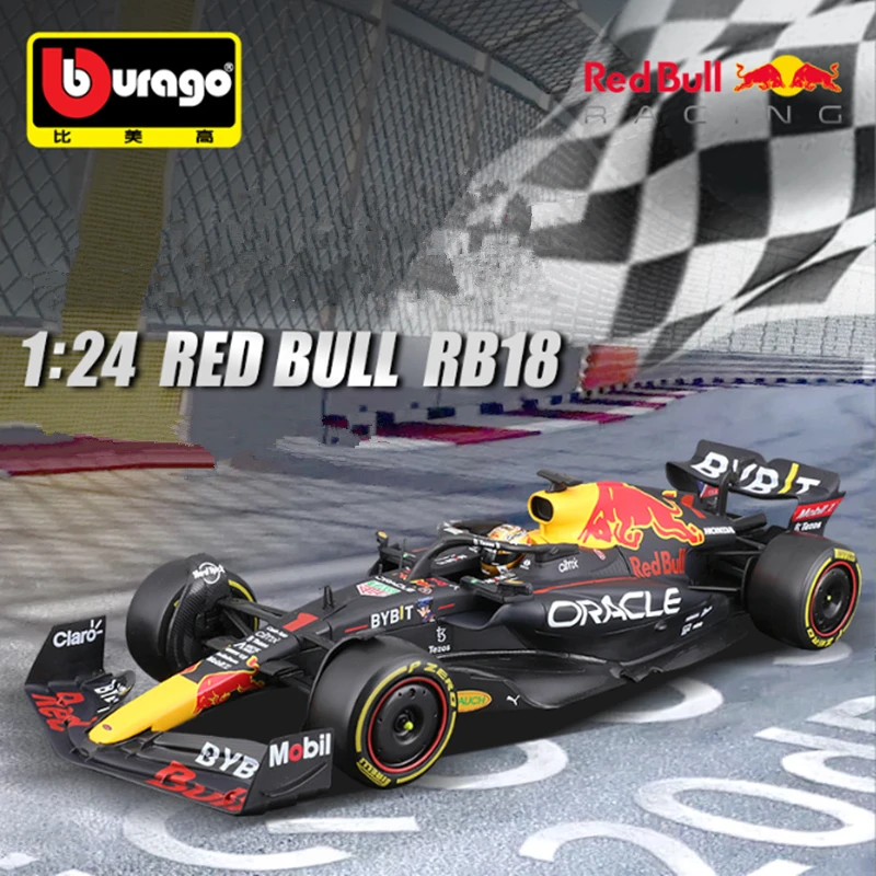 Bburago 1:24 2022 Red Bull RB18 Vesta Pan Perez Car # 1 # 11 Alloy Racing Car Model Formula One Die Casting Model Childrens Toys