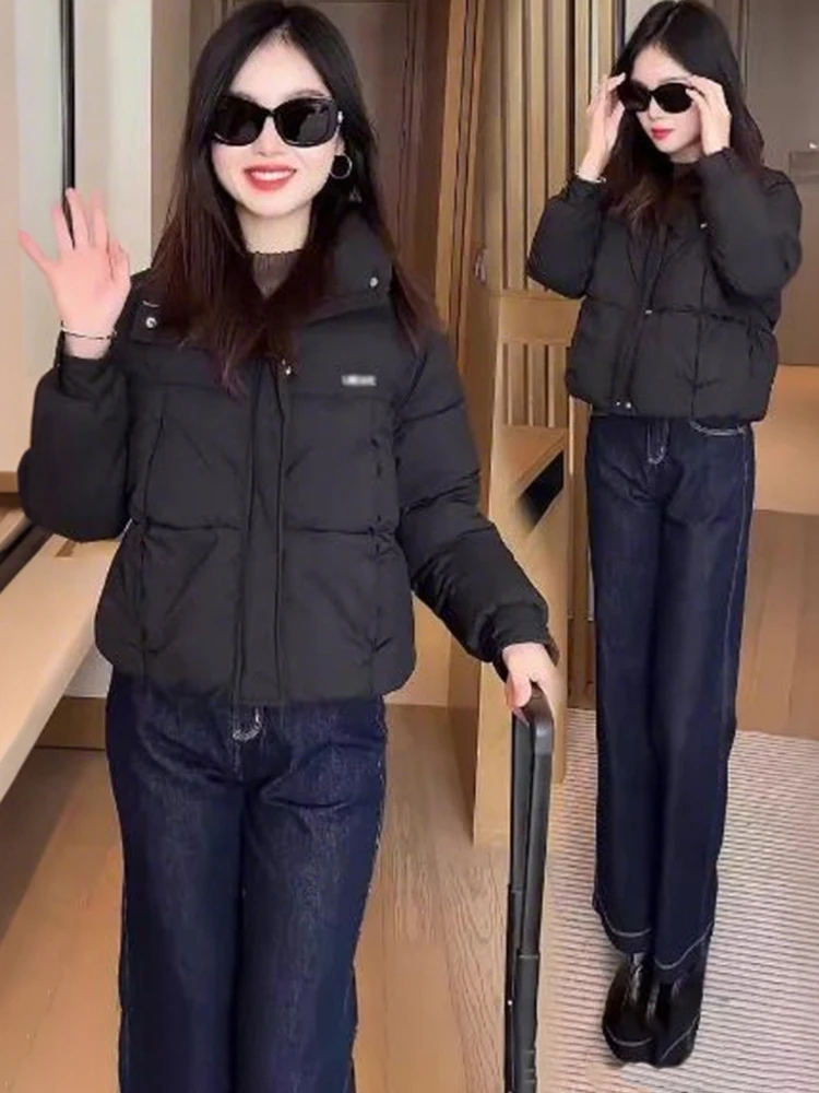 

Утепленная хлопковая куртка для женщин: теплая, свободная, модная, в корейском стиле, с дизайнерским акцентом, очень комфортная