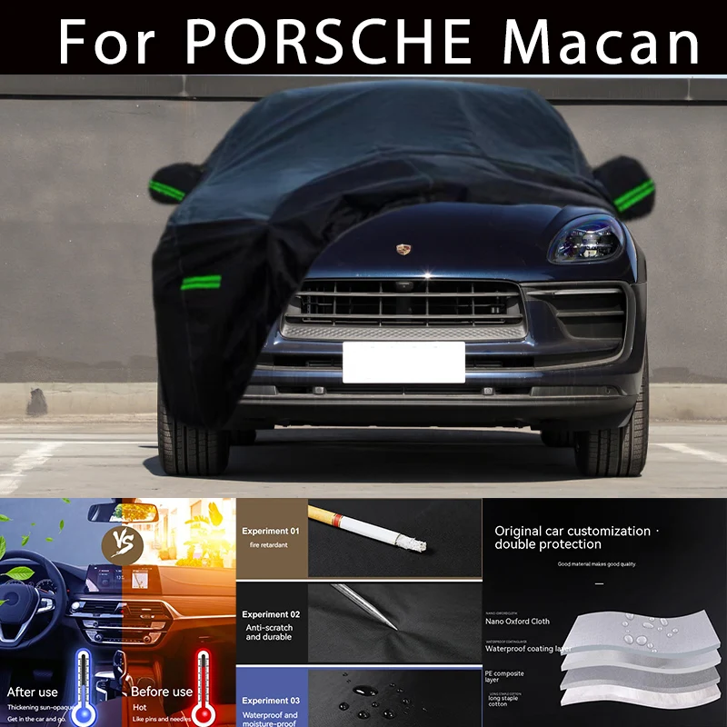 

Наружная защита для PORSCHE Macan, полноразмерные автомобильные Чехлы, снежный чехол, Солнцезащитный водонепроницаемый пыленепроницаемый внешний автомобильный аксессуар