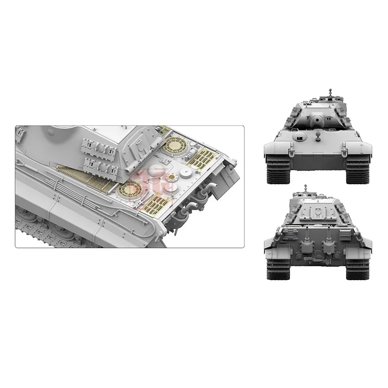 Ustar NO-008 Assembly Tank Model 1/48 King Tiger Turret W/full Interior Model Building Kits for Military Model Hobby DIY Toys