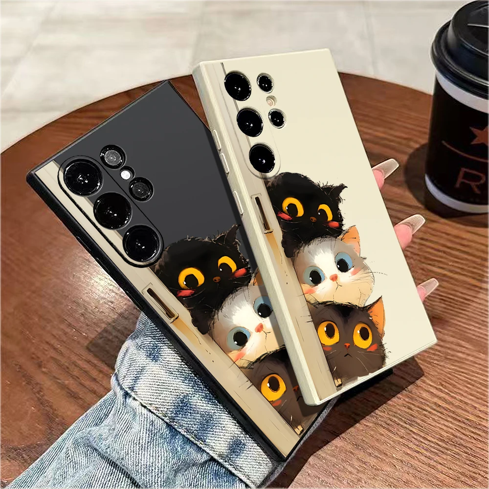 Three Little Kittens Silicone Case For Samsung Galaxy S25 S24 S23 S22 S21Ultra FE A35/A54/A55/A34 5G Note 10/20 Lite Plus  Cover - náhled 2