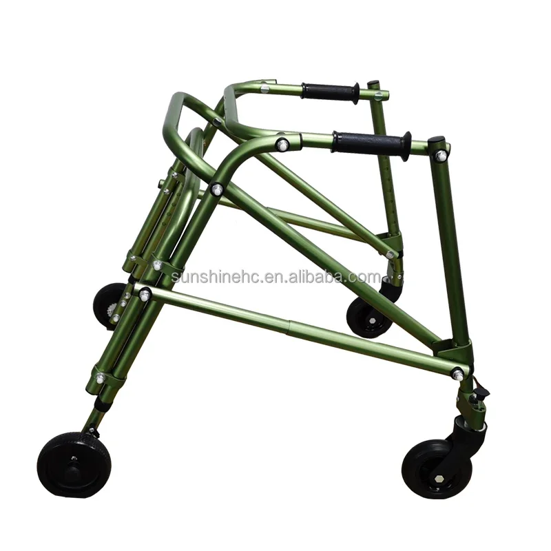 WA220 Folding Aluminum Lightweight Walker Medical Gait Trainer Pediatric Adjustable Rollator For Disabled Children And Teenager