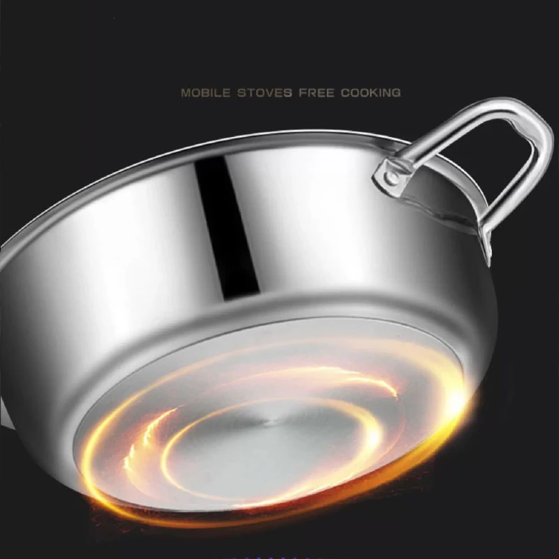 410 Stainless Steel Soup Pot Wok Honeycomb Non-Stick Pot Household Kitchen Cookware Hot Pot Induction Cooker Gas Stove Universal