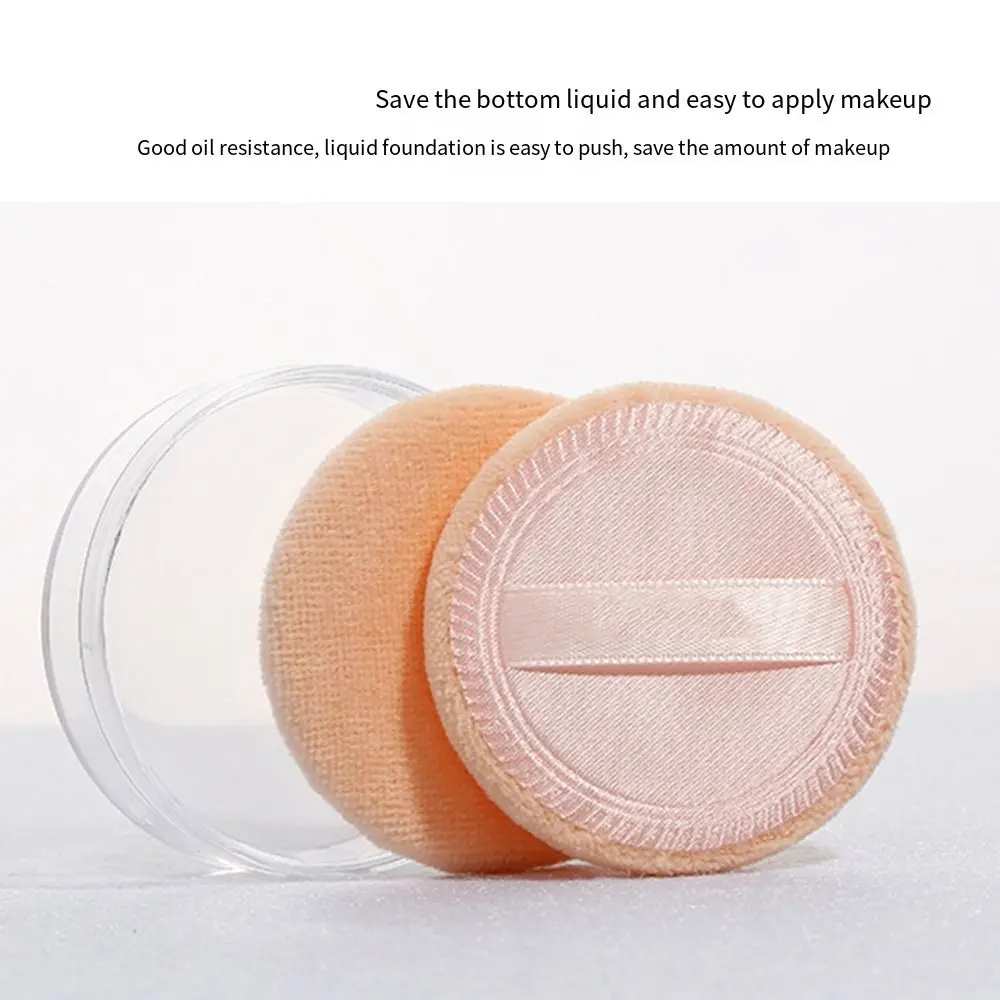 2/6Pcs Beflockung Runde Make-Up Puderquaste Weichen Satin Samt Kosmetische Puff Baumwolle Tuch Pads Kleine Lose Puderquaste schönheit