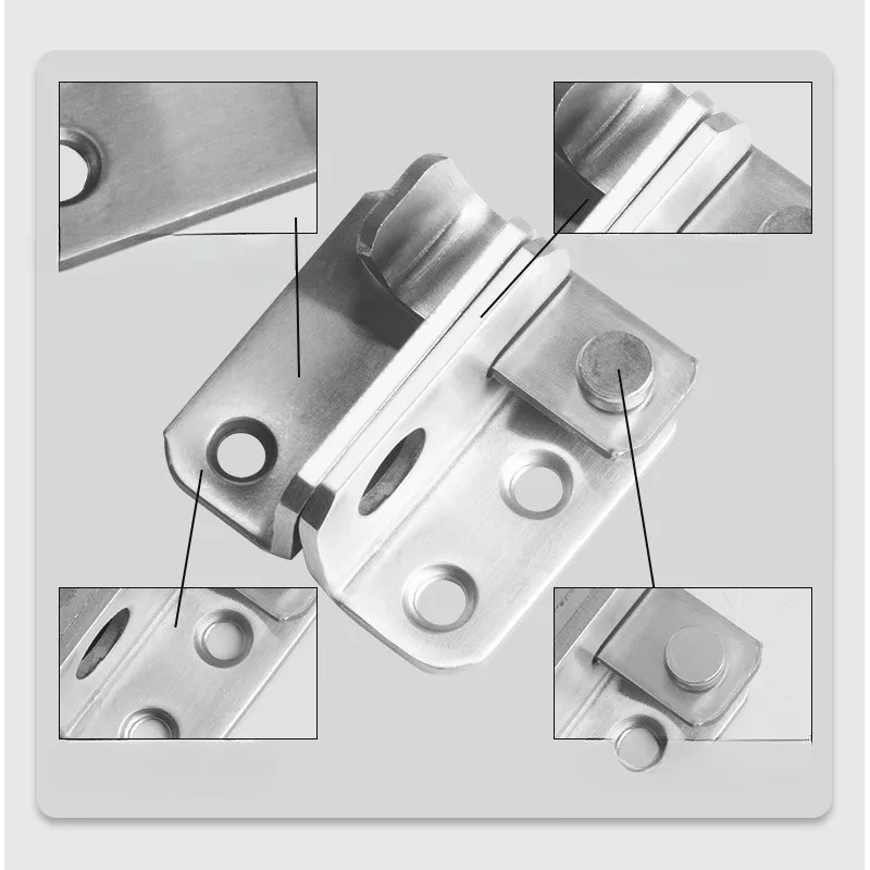 2 Pcs Stainless Steel 90 Degree Right Angle Door Lock Buckle Pin, Drawer Fastener Furniture Hardware