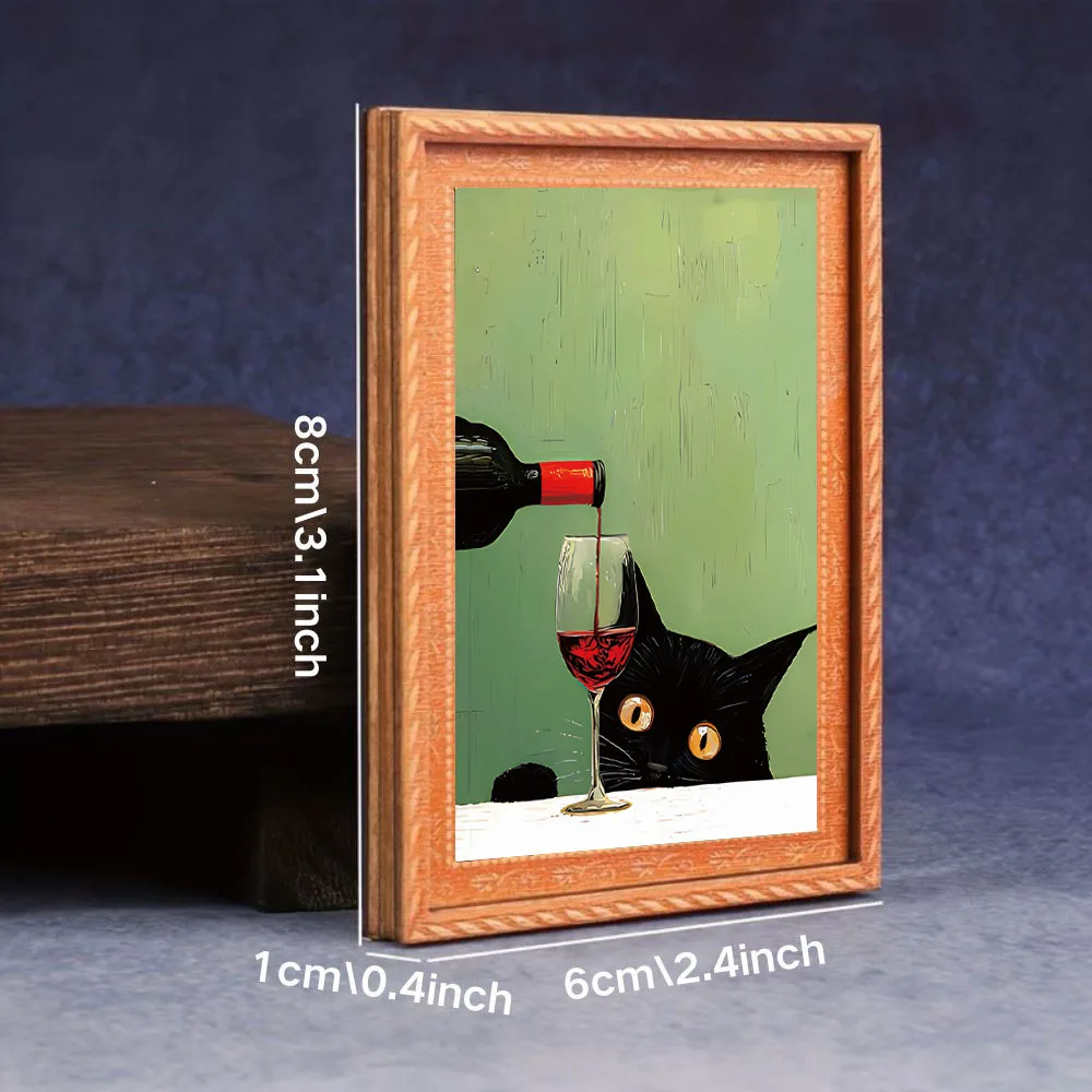 1 Piece of Retro Peeking Black Cat Fridge Magnet, Fun Bar-Style Black Cat Art Magnet, Decorative Magnetic Sticker for Fridge, Storage Cabinet, Whiteboard, Creative Gift for Cat Lovers