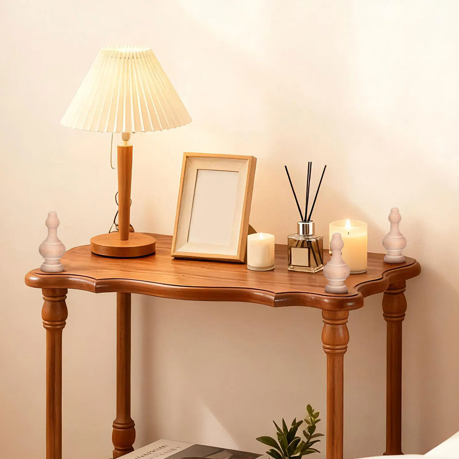 10 Piezas de Balaustres de Madera Sin Acabado, Estilo Romano, Postes Decorativos de Madera Maciza para Barandillas de Escaleras, Bricolaje, Muebles, Carpintería