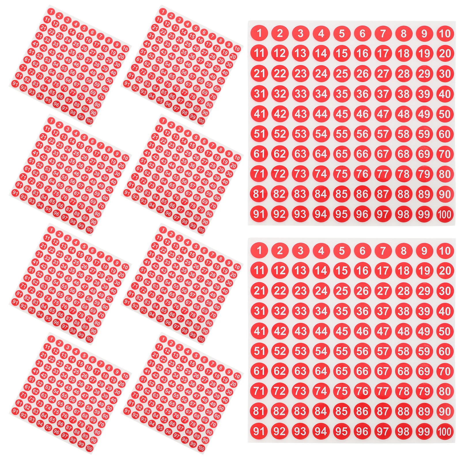 Waterproof Number Stickers Round Digital Labels Self-Adhesive For Office Classroom Organization File Folders Storage