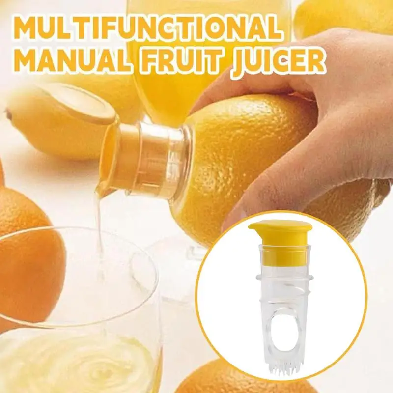 

Portable Lemon Squeezer Plastic Resuable Juices Reamer Washable Manual Orange Reamer Built in Filter for Home Travel Camping