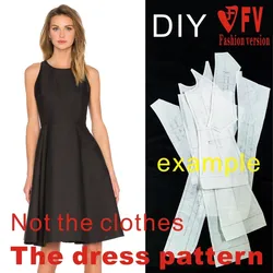 Clothing DIY The dress Dresses Sewing Pattern cutting drawing Dress Sewing Template BLQ-246