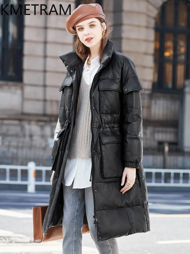 KMETRAM جلد الغنم الطبيعي جلد طبيعي أسفل معاطف موضة منتصف طول خفيفة الوزن مبطن جاكيتات 2025 الشتاء امرأة putaхоovyк #3