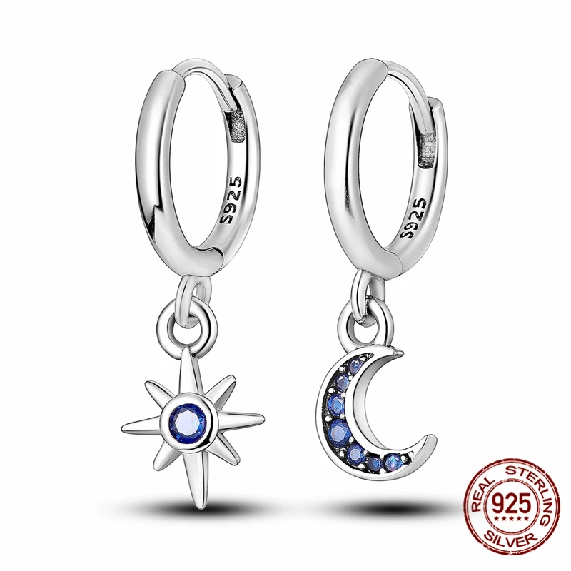 

2026 NEW Original Design 925 Sterling Silver Moon And Stars Earrings Jewelry Women's Fashion Party Birthday Gift