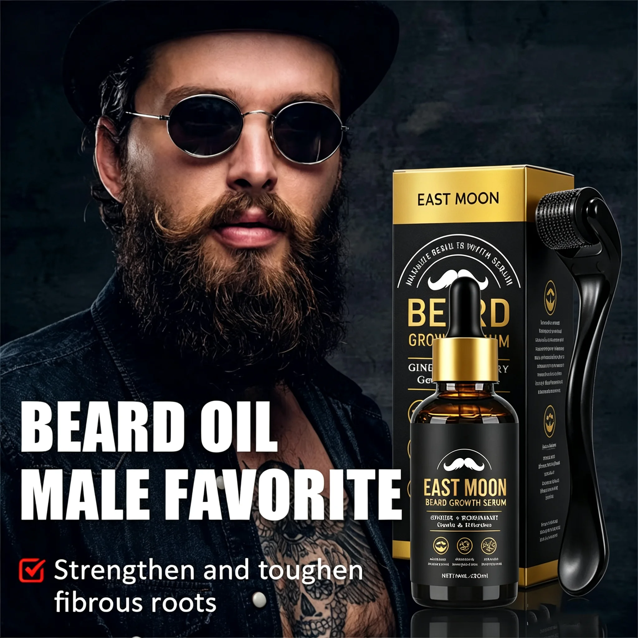 1 Set Moisturizing Beard Conditioner Mustache Serum for Repair Frizz Whisker Men Beards Thickener for Nourish Care Beards