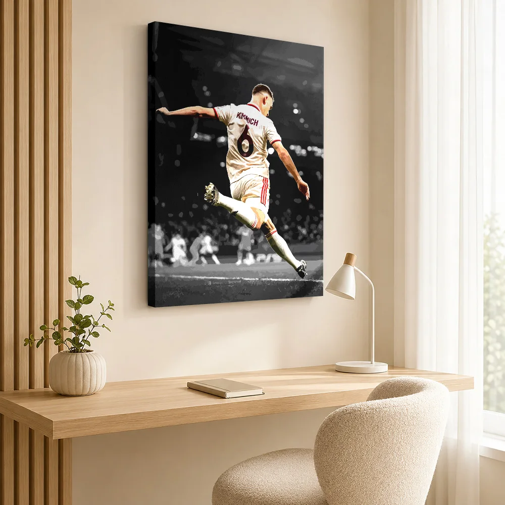 Joshua Kimmich Soccer Action Canvas Poster Dynamic Style Canvas Wall Art With Customized Photo For Home Gym Ideal Supporter Gift