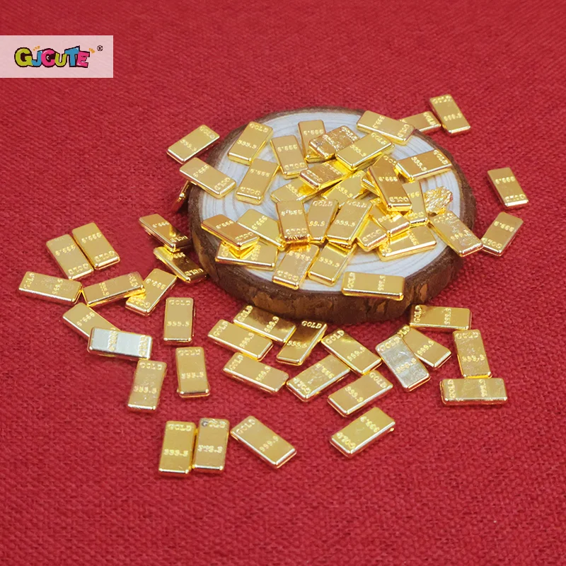 50 stks/set Poppenhuis Miniatuur Gouden Bars Model Voor Poppenhuis Decor Kids Fantasiespel Speelgoed Gift