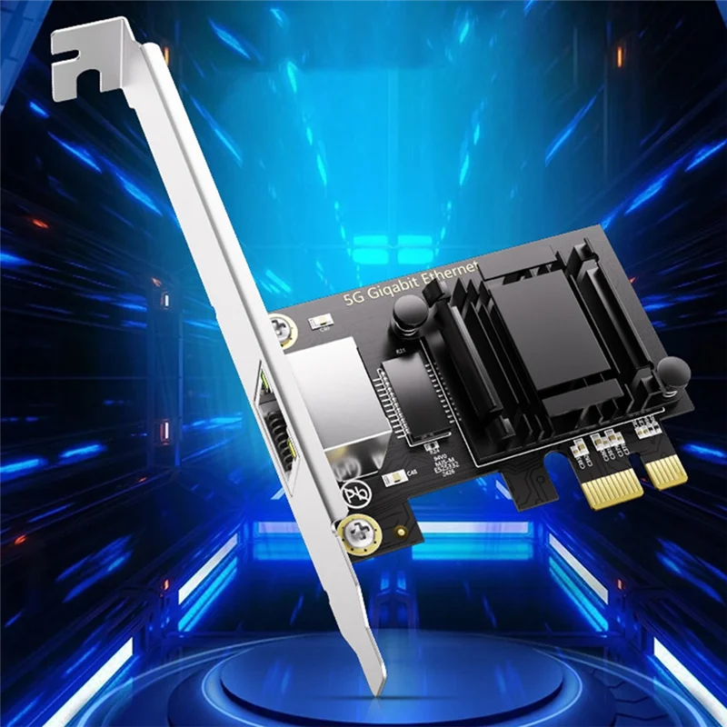 

AB97-5G Pcie To RJ45 Network Card RTL8126 Chip Gigabit Ethernet PCI Express Network Card 10/100/2500/5000Mbps For Desktop