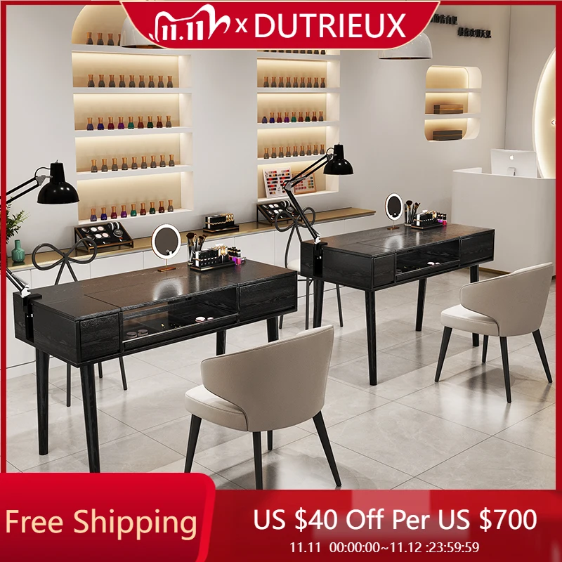 

Black High Quality High Quality Professionals Salon Waterproof Organizer Manicure Table Drawer Wooden Nagel Tisch Furniture