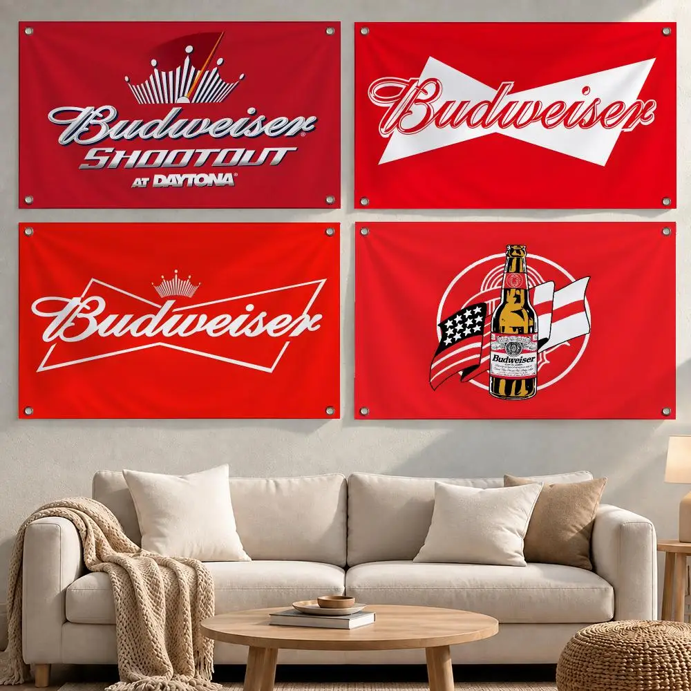 Brand Budweiser Flags Minimalist Fabric Banner Flags Garden Shop Bedroom Festival Birthday Wall Decor