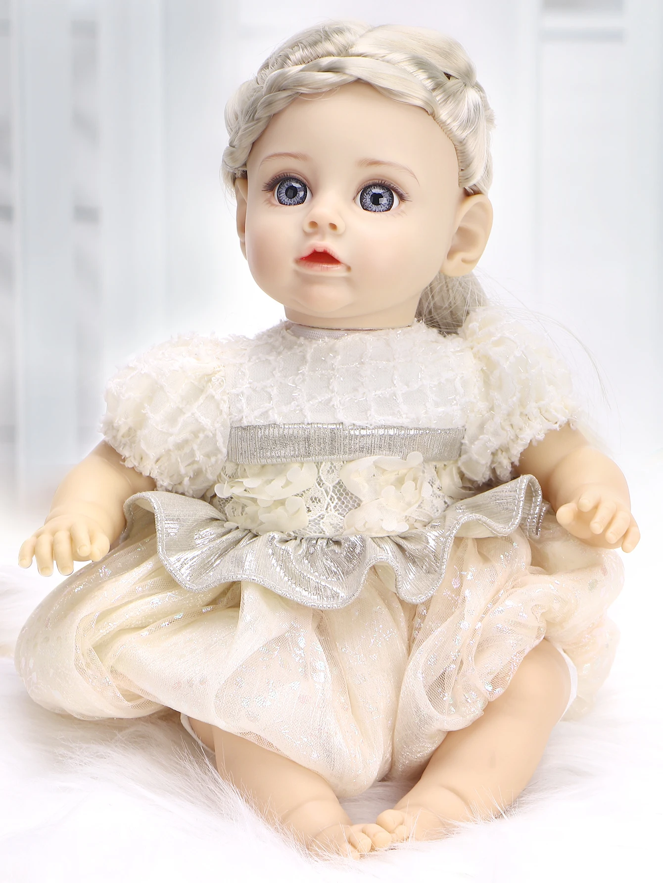 

14 lnch baby doll doll with fashion clothes smooth soft skin pvc material head limbs, cotton body