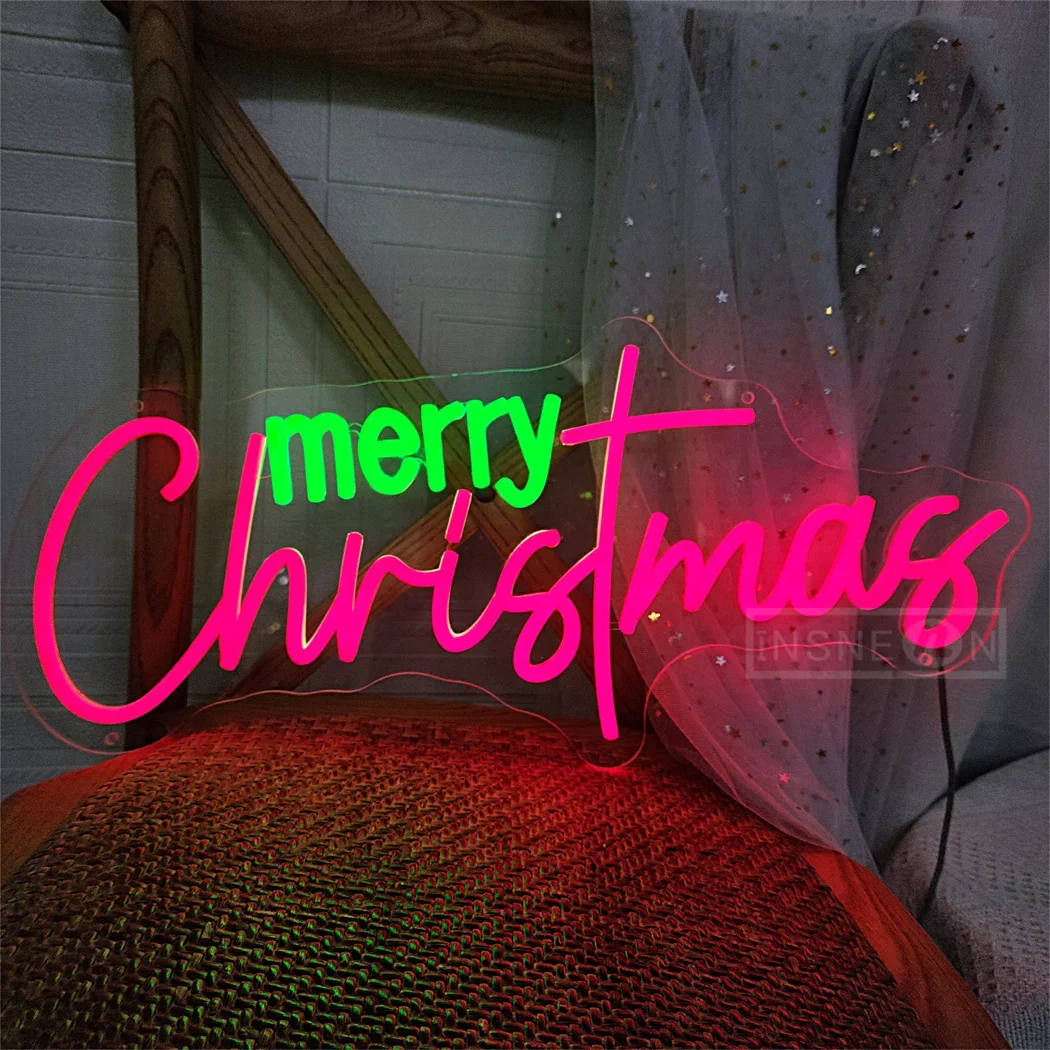 

Merry Christmas Neon Sign for Bedroom, Home Party Wall Decor, USB Light Up Signs, Christmas Decoration, Family Gifts