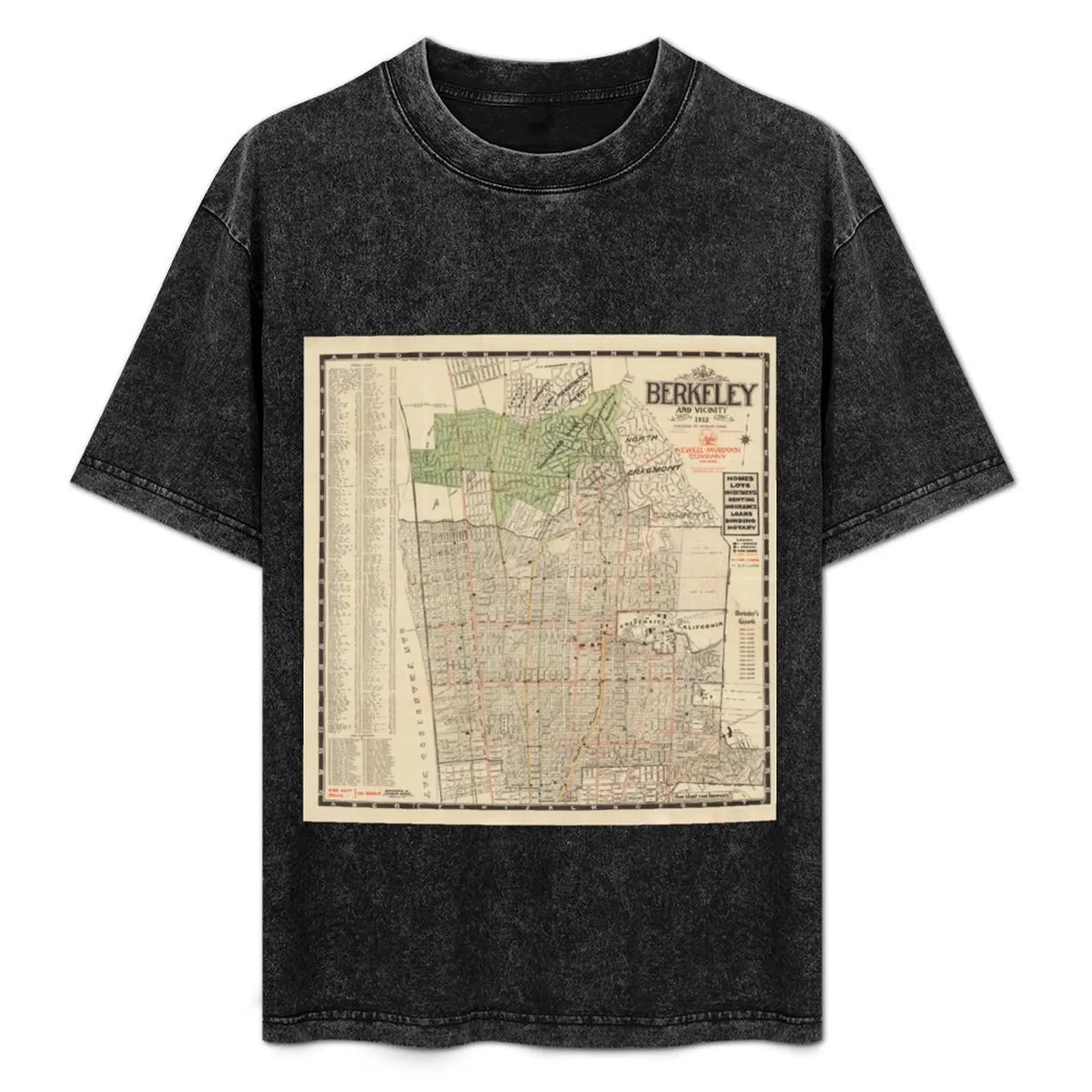 

Old Berkeley CA Map (1912) Vintage San Francisco Bay Suburb Atlas T-Shirt graphic t shirt vintage sweat mens t shirt graphic