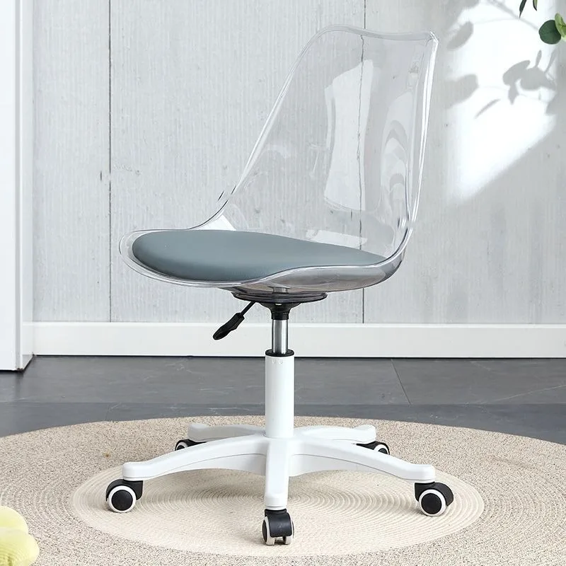 

Acrylic Transparent Computer Chair Swivel Chair Household Rotary Lifting Chairs Front Desk Student Office Pulley Chair Furniture