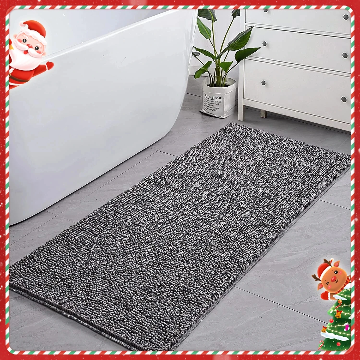 High quality luxury chenille non-slip bathroom mat kitchen door mats super absorbent washbasin bathtub toilet side floor carpet