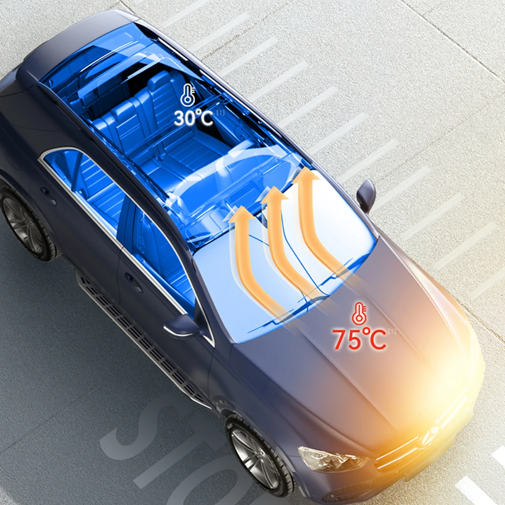 Car Windshield Sun Shade Anti-infrared Windshield Cover Reflective Front Window Sunscreen Silver Coated for Sedan SUV Vehicle