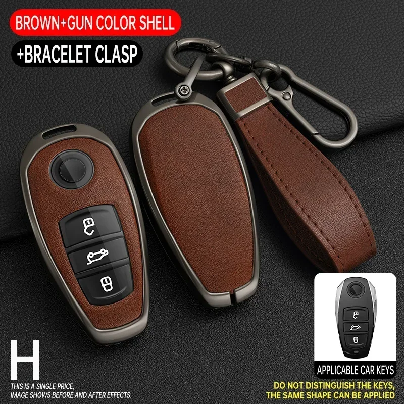 

Shell Fob Holder Keychain For VW Volkswagen Touareg 2017 2018 2019 2020 2021 Zinc Alloy Car Key Cover Case Protector Accessories