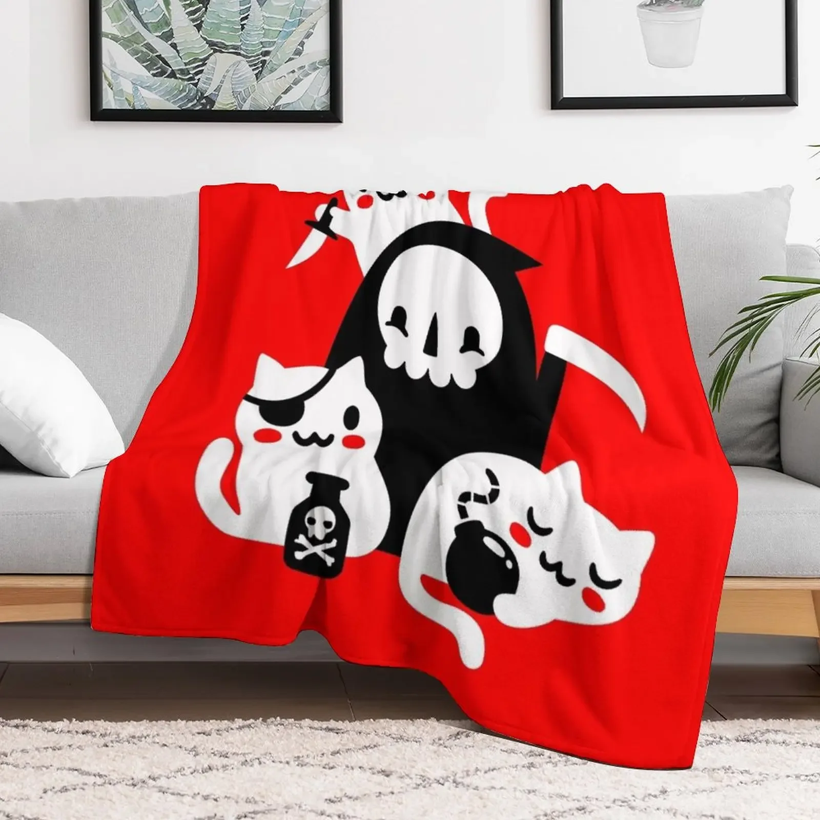 Death's Little Helpers Throw Blanket Stylish Decor Blanket Gift for Friends Roommate