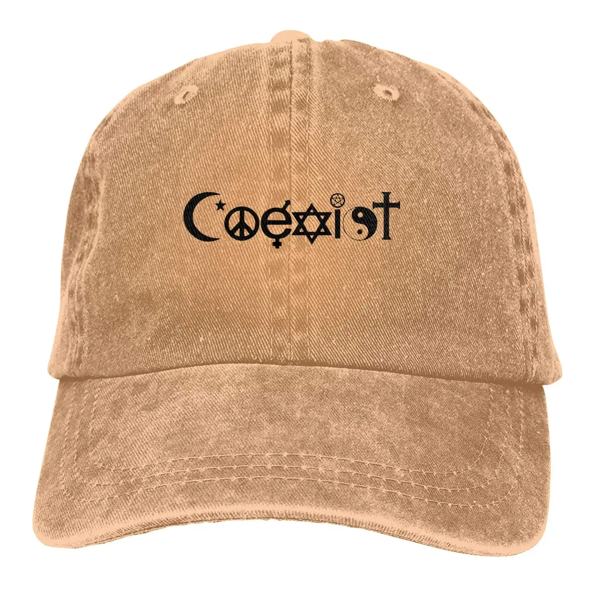 

Denim Cap Cool Science Coexist Math Geek Mysterious Signs Logo Baseball Dad Cap Adjustable Classic Sports for Men Women Hat