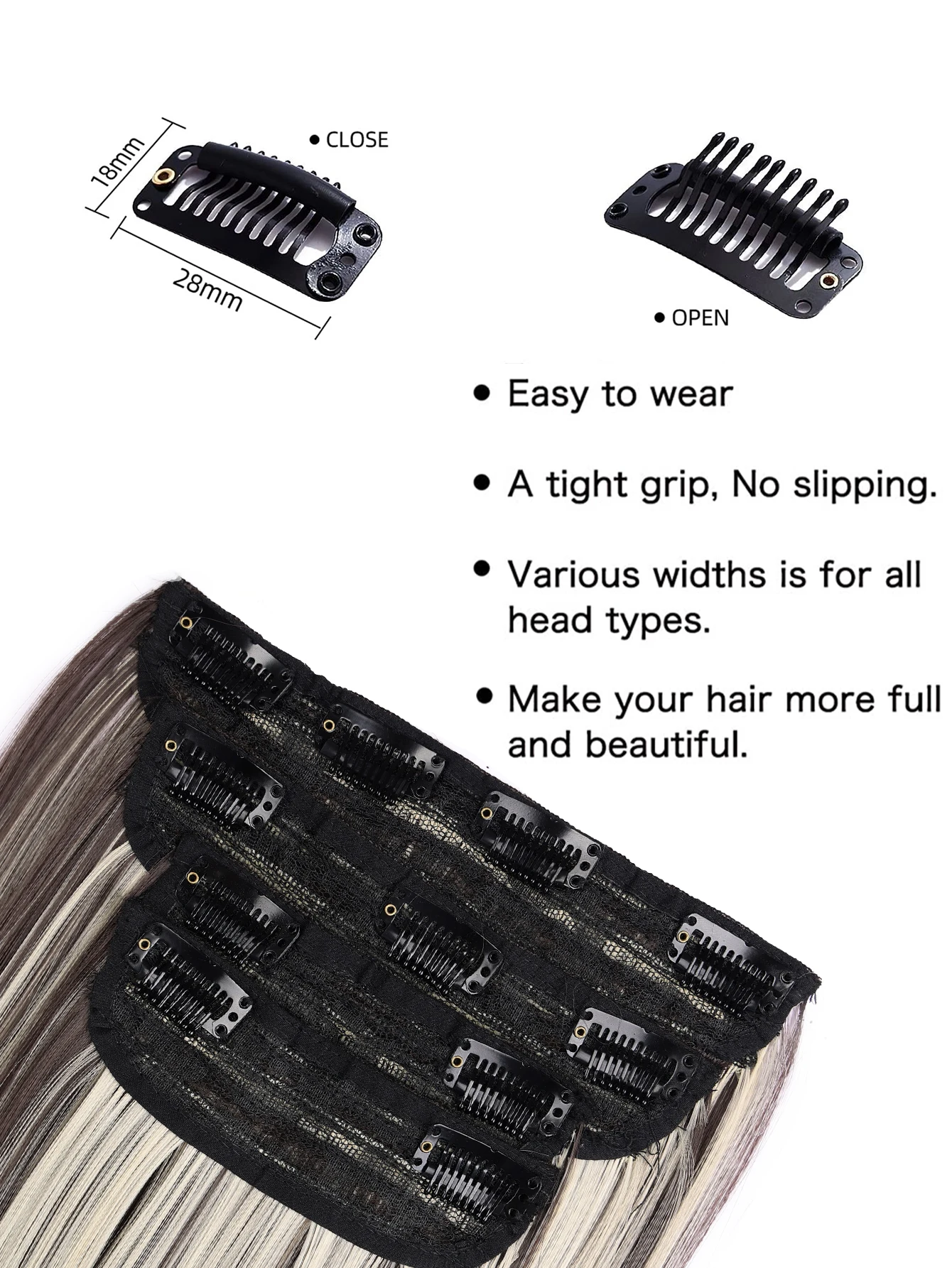 Clip in Hair Extensions, 4 PCS Natural & Soft Hair & Blends Well Hair Extensions
