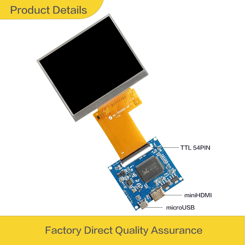 Imagem -02 - Lesown-módulo Mini Ecrã Lcd Display para Raspberry pi 3.5 Painel Ips hd Resolução 640x480 300nits Interface Hdmi Instrumento