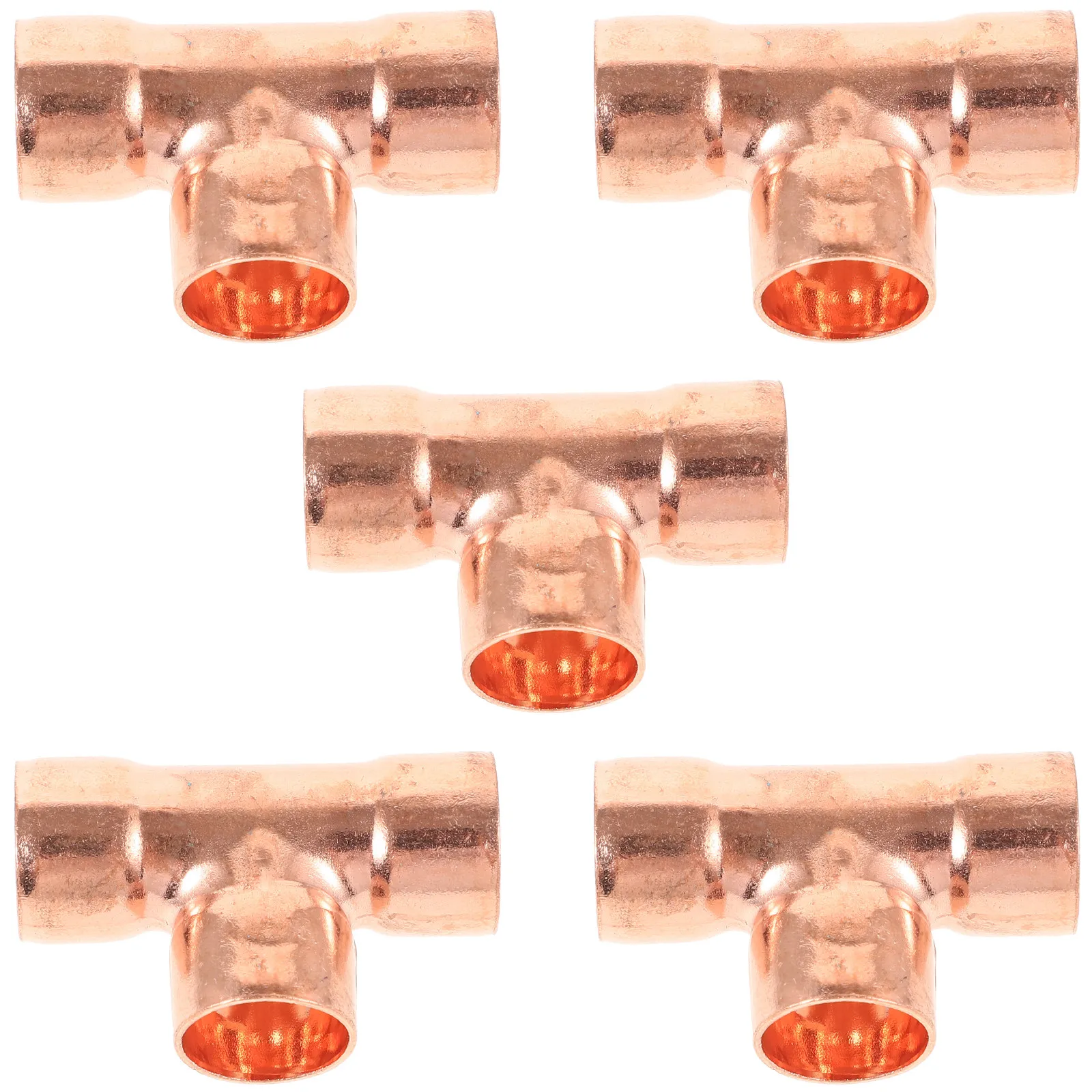 5Pcs Hvac Air Conditioning Copper Fitting 3-Way Refrigeration Adapter Easy Installation Compatible with All Standard Lines