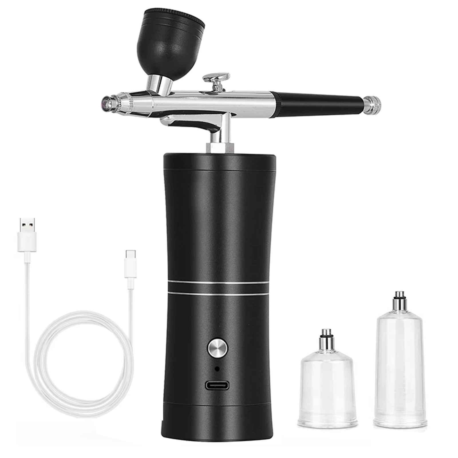 Portable Rechargeable Wireless Airbrush With Compressor Single Action Spray Gun For Face Beauty Nail Art Tattoo Craft Cake Paint