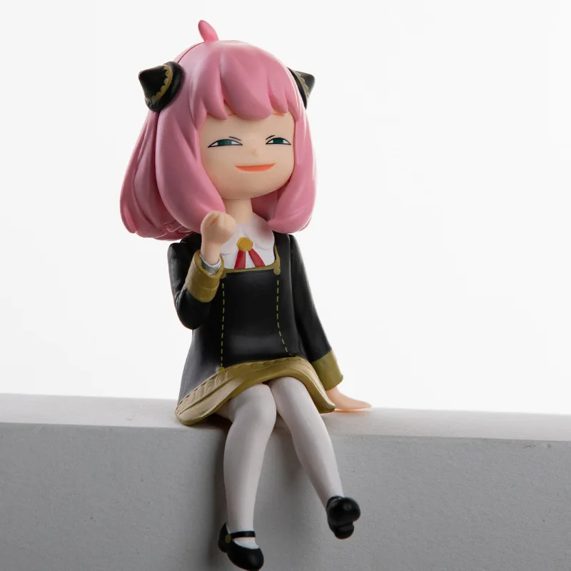 13 cm Anime Anya Forger Q Versione Postura seduta Statua a doppia testa Action Figure Modello in PVC Giocattoli bambola Ornamento da tavolo Regali