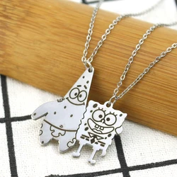 2pcs/set Best Friends Lover Couple Matching Pendant Necklace Cartoon Character Star Chain Necklace Friendship Jewelry Gifts