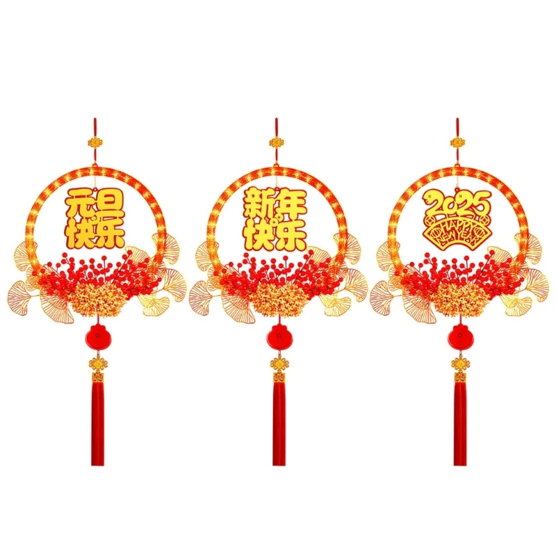 

Chinese New Year Accessory Decorative Pendant Spring Festival Wreath Hanging Tassels Ornament for Indoor Outdoor Use