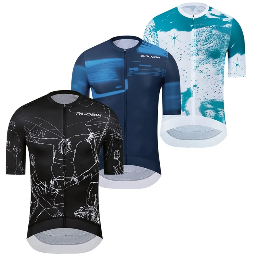 

RGOBIK Мужская классическая велосипедная майка, летняя велосипедная рубашка Pro Team с короткими рукавами, велосипедная майка, дышащая одежда для шоссейного велосипеда