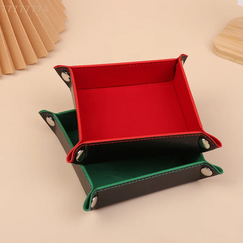 

Folding Dice Tray PU Leather Folding Dice Tray Box Key Game Tray for Table Board Games Dice Storage Organizer