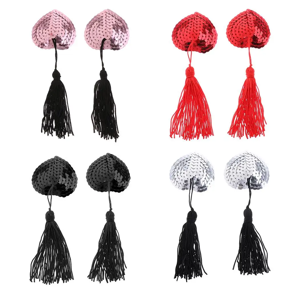 

F Silicone And Sequins Breast Cover Stickers - Silver, 5x4.5cm